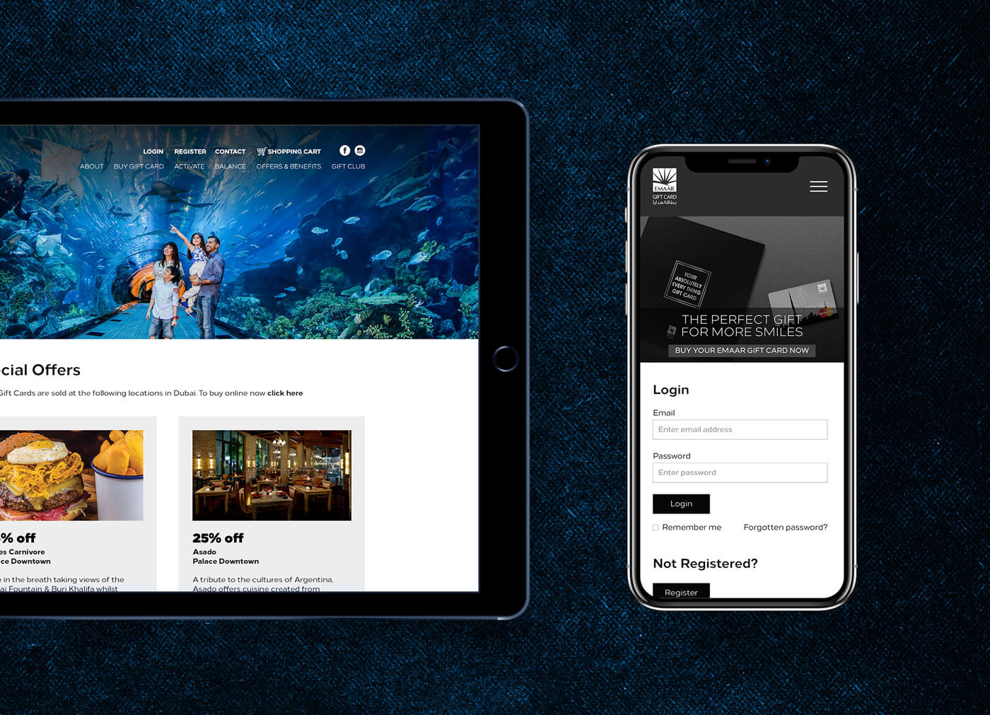 Emaar Gift Card Website UI Development